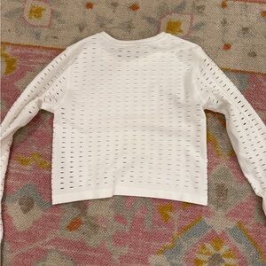 White cropped top with slits